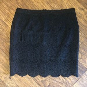 Halogen Black Lace Mini Skirt Size 14